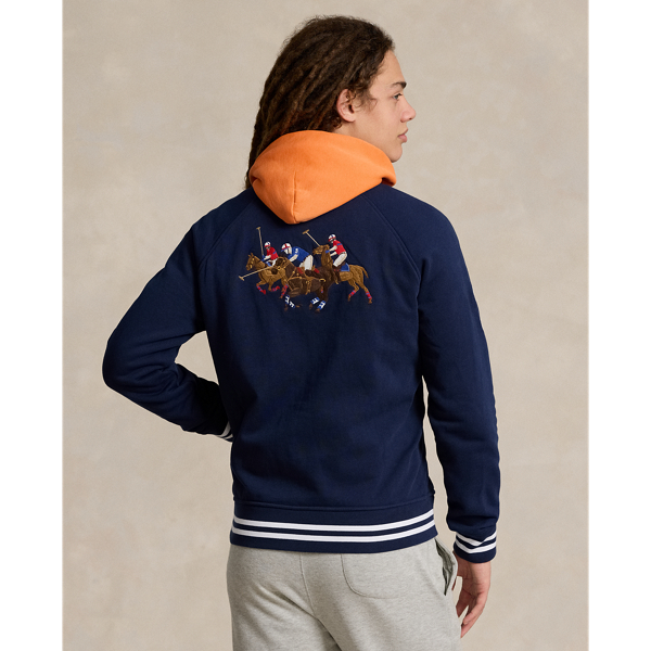 Triple-Pony Fleece Baseball Jacket