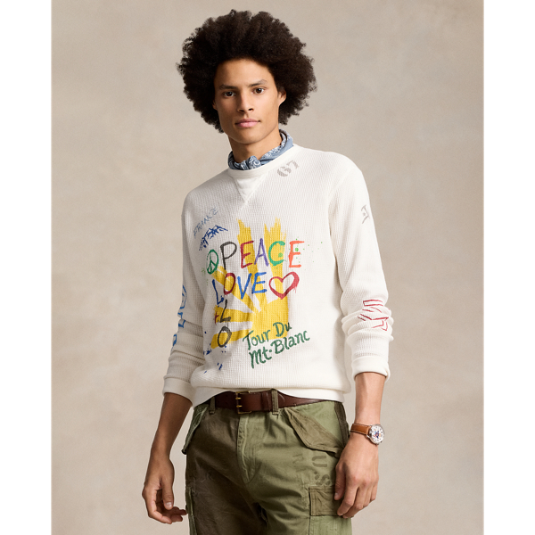 Nevis Peace Love Polo Waffle-Knit Crewneck Polo Ralph Lauren 7