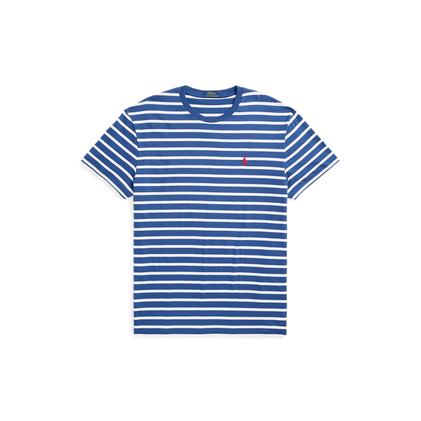 Beach Royal/White Classic Fit Striped Jersey T-Shirt Polo Ralph Lauren for summer 2