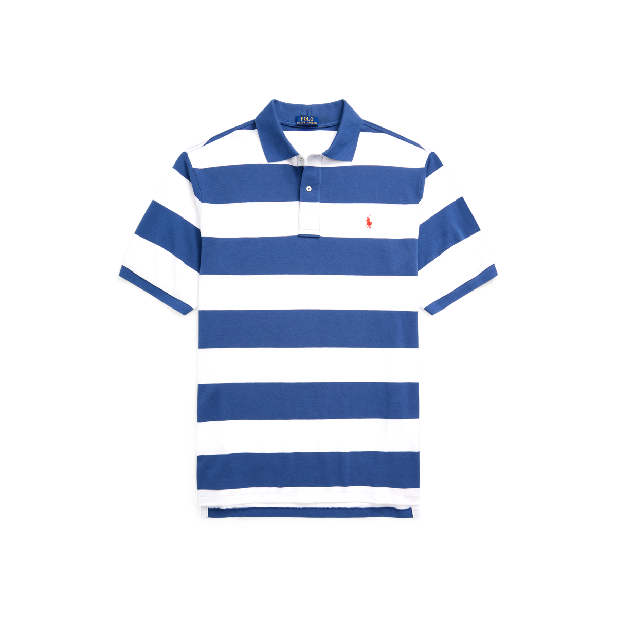 Striped Mesh Polo Shirt