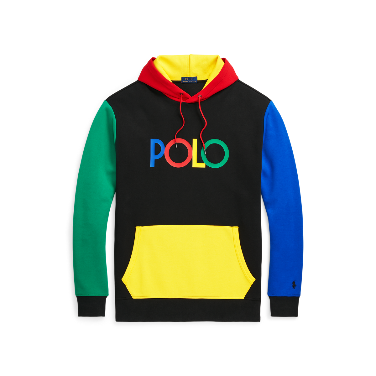 Logo Color-Blocked Double-Knit Hoodie