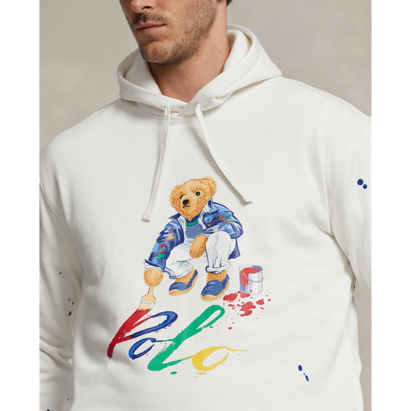 Ralph lauren teddy bear hoodie white hotsell
