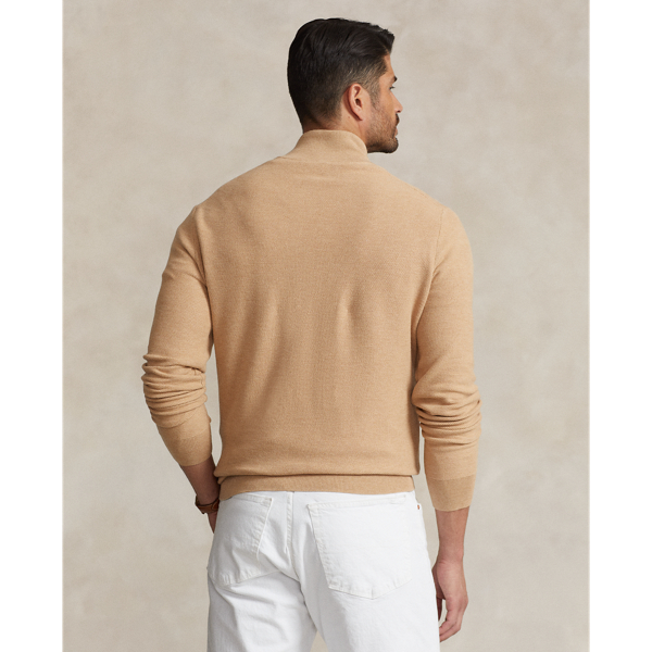 Mesh-Knit Cotton Quarter-Zip Sweater | Ralph Lauren