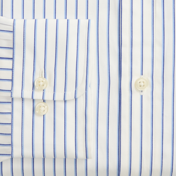 ★★ ★★ Men's Regular Fit Striped Button Polo L Polo Ralph Lauren Classic Fit Striped Poplin Shirt | Saks