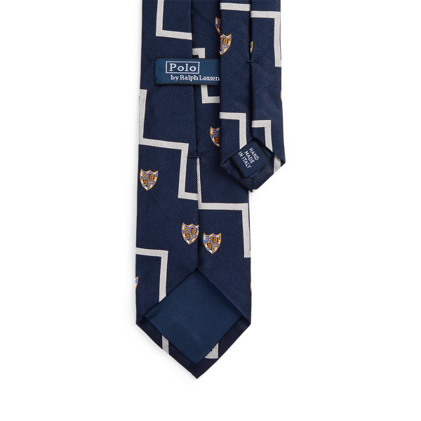 Navy Zigzag Silk Repp Club Tie Polo Ralph Lauren 2