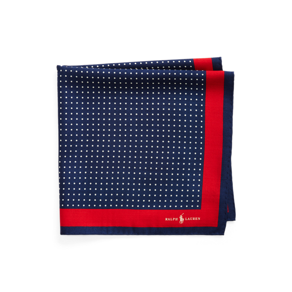 Navy Polka-Dot Wool-Silk Bandanna Polo Ralph Lauren 2
