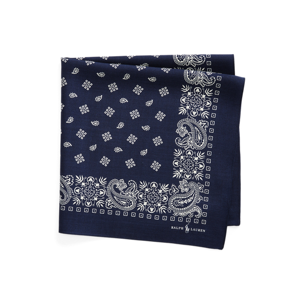 Navy Wool-Silk Bandanna Polo Ralph Lauren 2