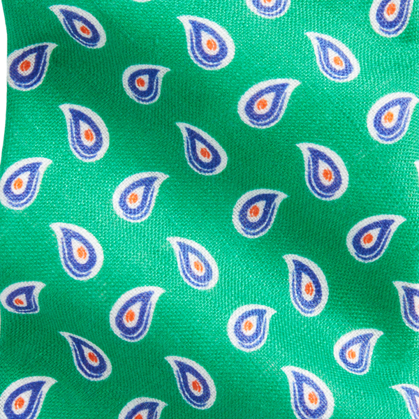 Green Pine-Print Linen Tie Polo Ralph Lauren 3
