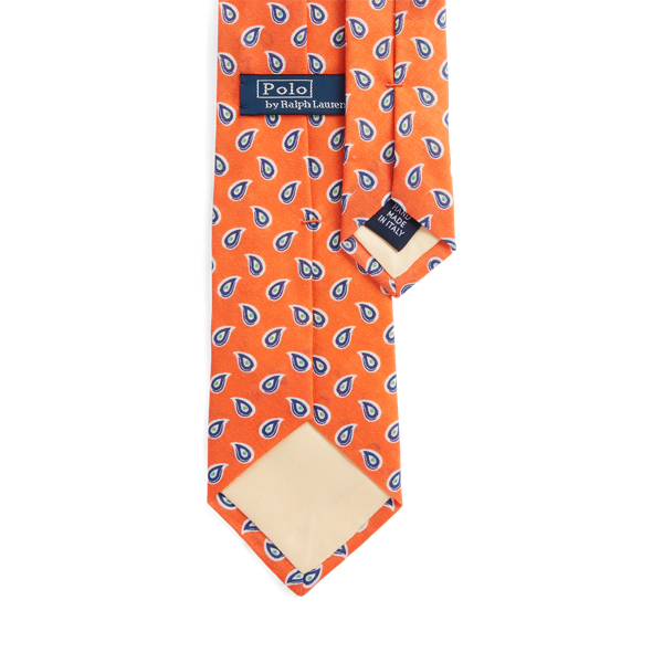 Orange Pine-Print Linen Tie Polo Ralph Lauren 2