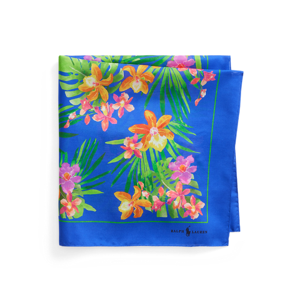 Blue Floral Silk Habotai Bandanna Polo Ralph Lauren 2