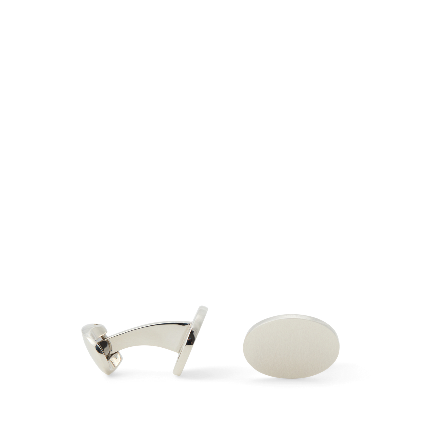 Мужские запонки Ralph Lauren Sterling Silver Oval Cuff Links, цвет: Серебряный — фото 1