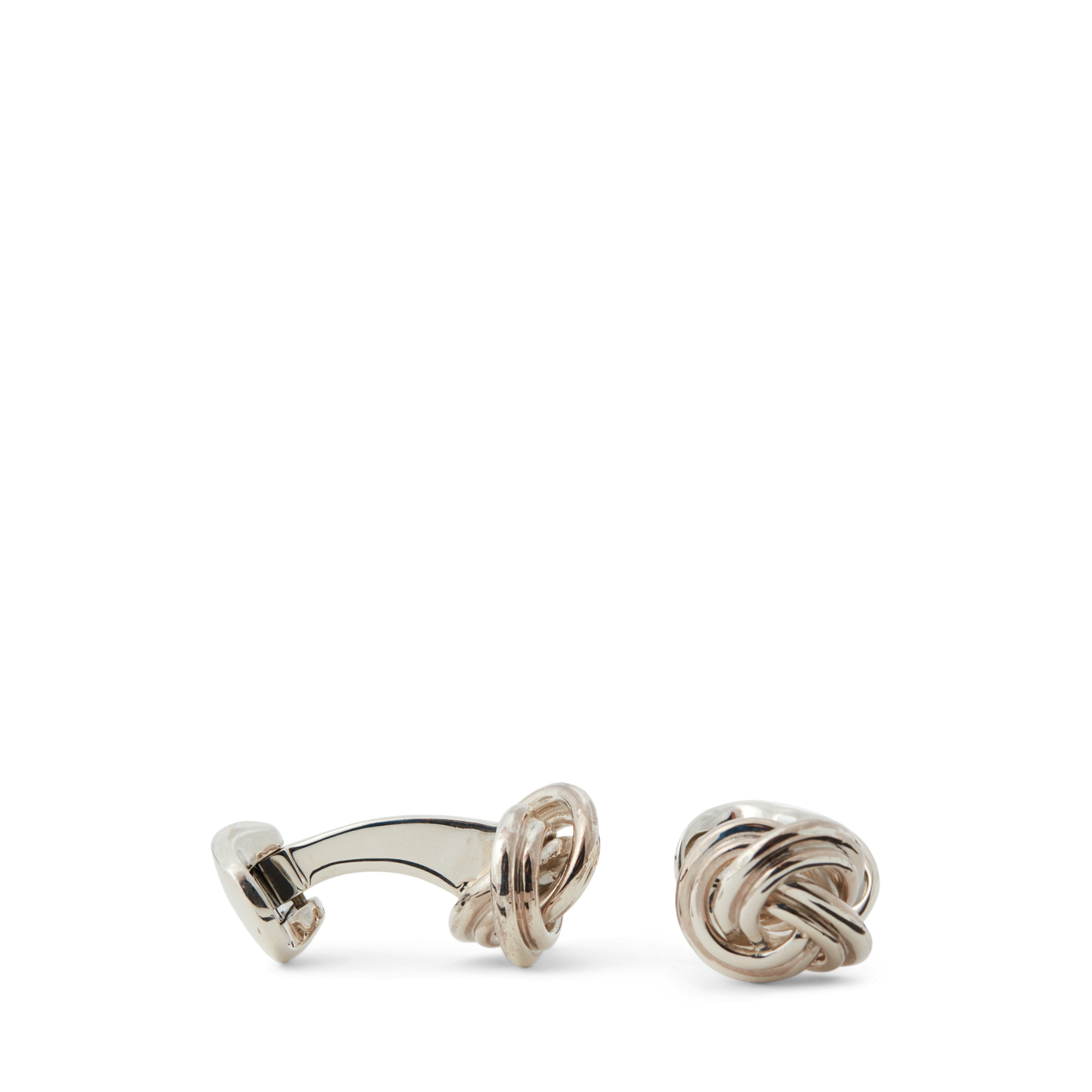 Мужские запонки Ralph Lauren Sterling Silver Knot Cuff Links, цвет: Серебряный — фото 1