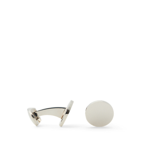 Мужские запонки Ralph Lauren Sterling Silver Round Cuff Links, цвет: Серебряный