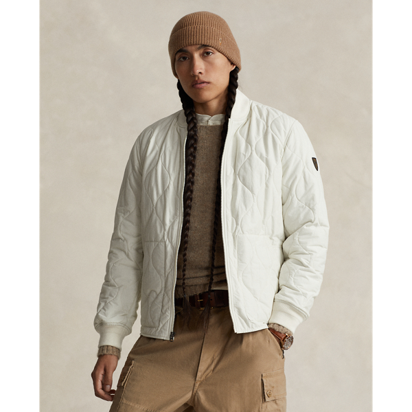 Clubhouse Cream Quilted Bomber Jacket Polo Ralph Lauren 1