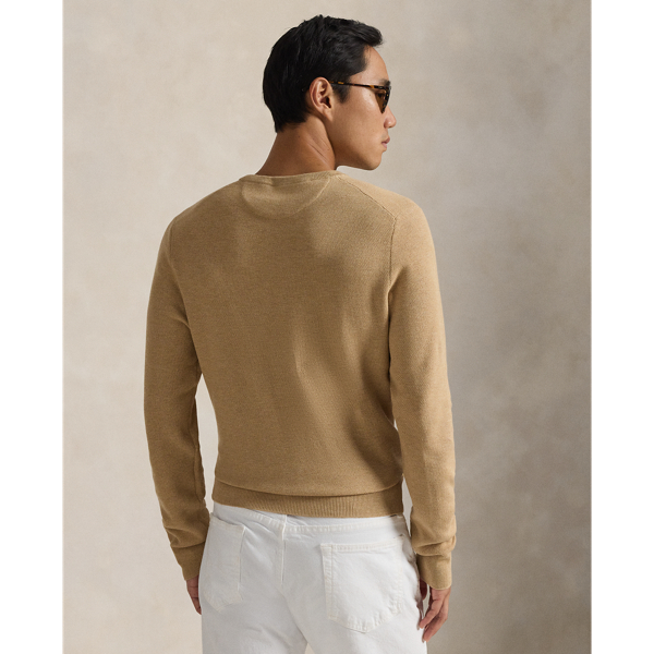 Mesh-Knit Cotton Crewneck Jumper