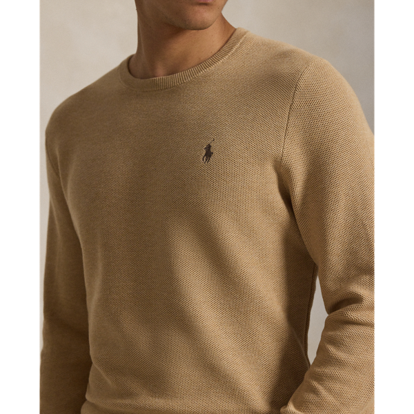 Mesh-Knit Cotton Crewneck Jumper