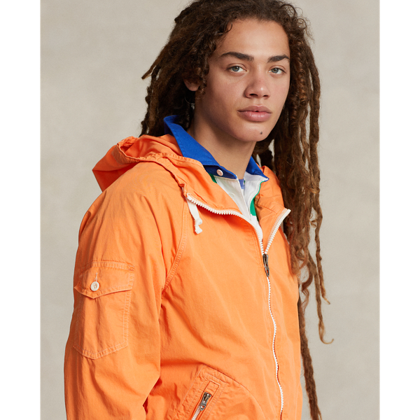 Bright Signal Orange Garment-Dyed Twill Hooded Jacket Polo Ralph Lauren for fall 7