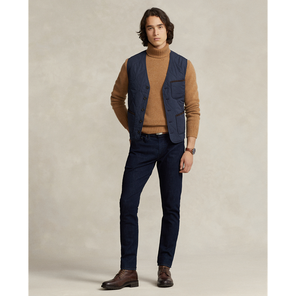 Collection Navy Suede-Trim Quilted Vest Polo Ralph Lauren 4
