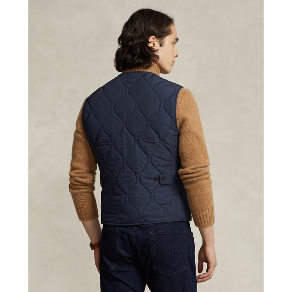 Collection Navy Suede-Trim Quilted Vest Polo Ralph Lauren 5