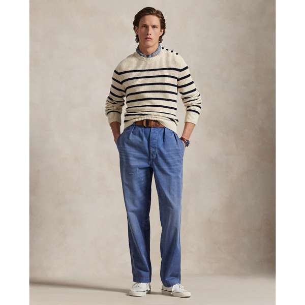 Les Fades Straight Fit Distressed Twill Pant Polo Ralph Lauren 1