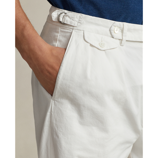 White Slim Tapered Fit Pleated Twill Trouser Polo Ralph Lauren 6