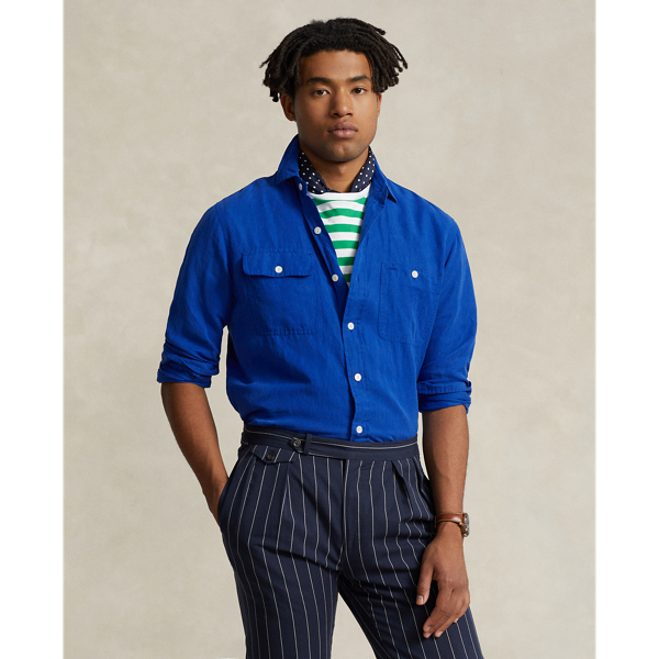 Classic Fit Linen-Silk Workshirt