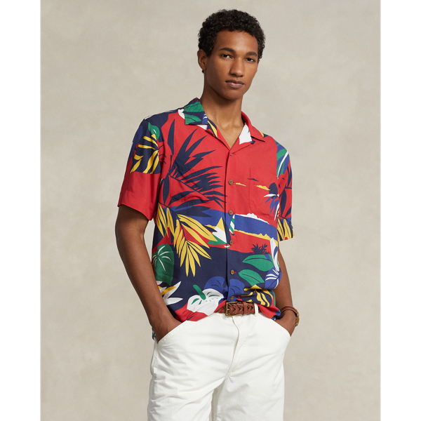 Deco Tropical Seaside Classic Fit Hoffman Print Camp Shirt Polo Ralph Lauren 1