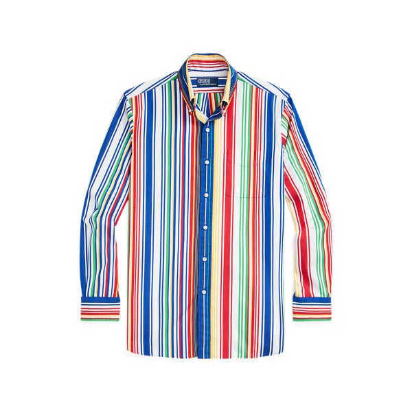Camisa em popelina Classic Fit &agrave;s riscas Polo Ralph Lauren em 1