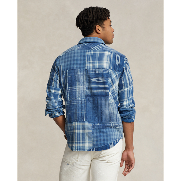 Classic Fit Indigo Patchwork Workshirt