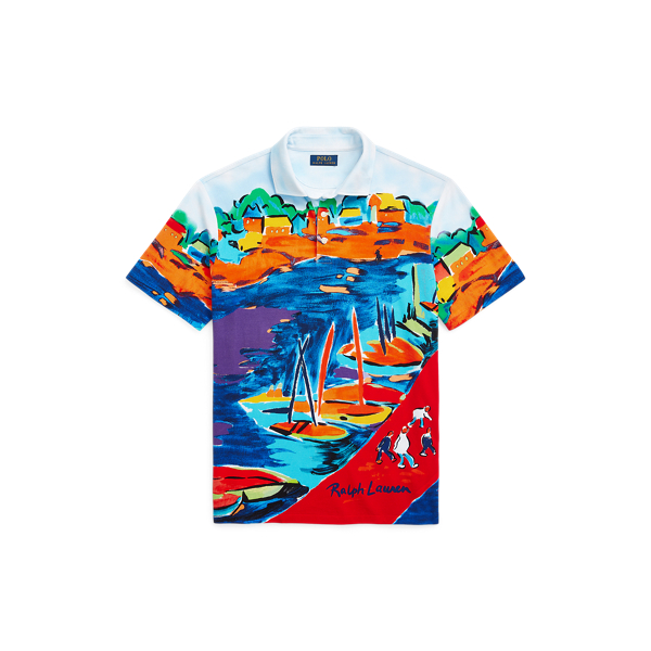 Custom Slim Fit Sailboat Mesh Polo Shirt