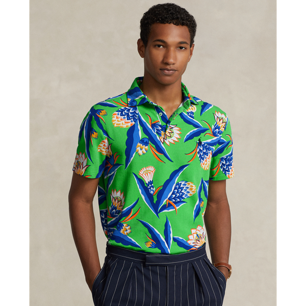 Bonheur Floral/Green Custom Slim Fit Floral Spa Terry Polo Polo Ralph Lauren 1