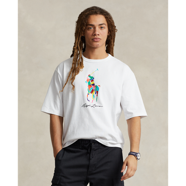 White Relaxed Fit Big Pony Jersey T-Shirt Polo Ralph Lauren 1