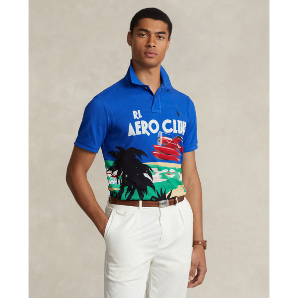 Classic-Fit Piqu&eacute;-Poloshirt mit Grafik