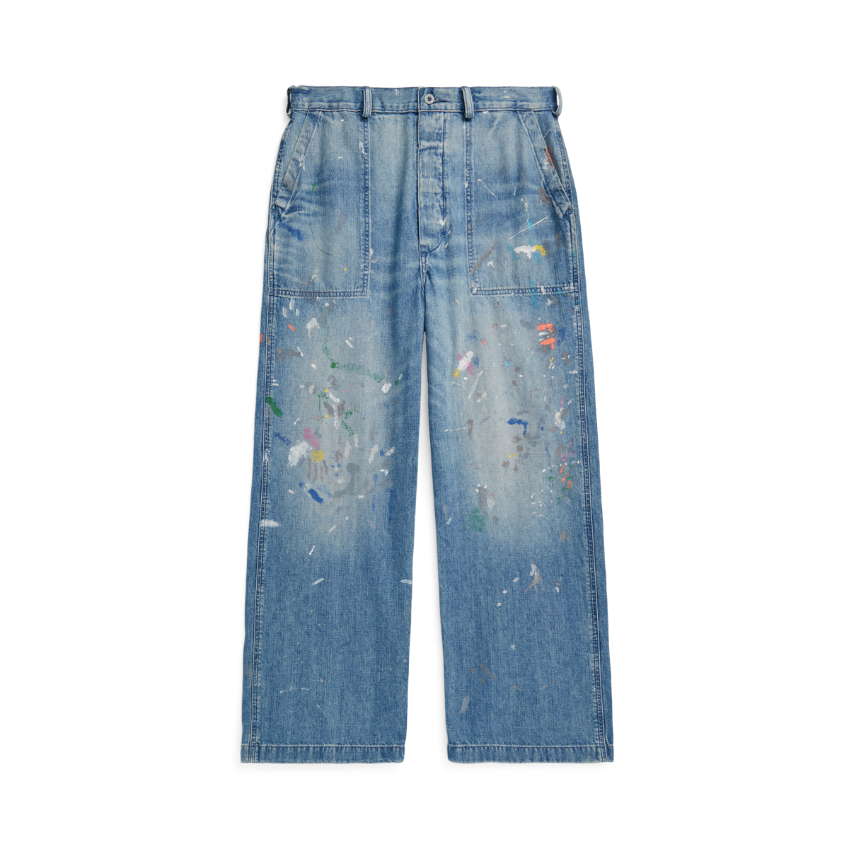 Amazing distressed tie fashion dye RL jeans