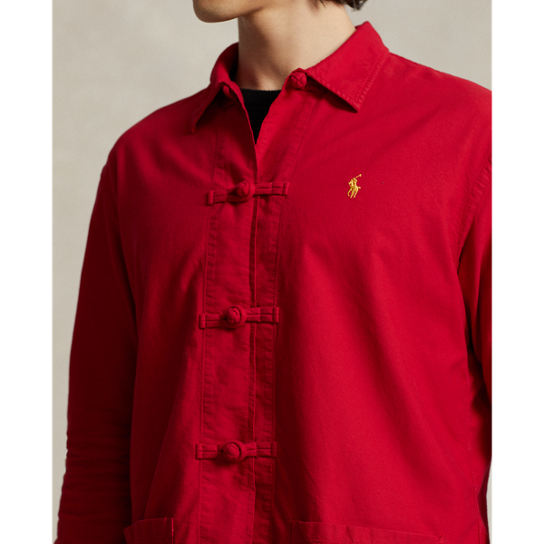Park Avenue Red Lunar New Year Oxford Overshirt Polo Ralph Lauren 6