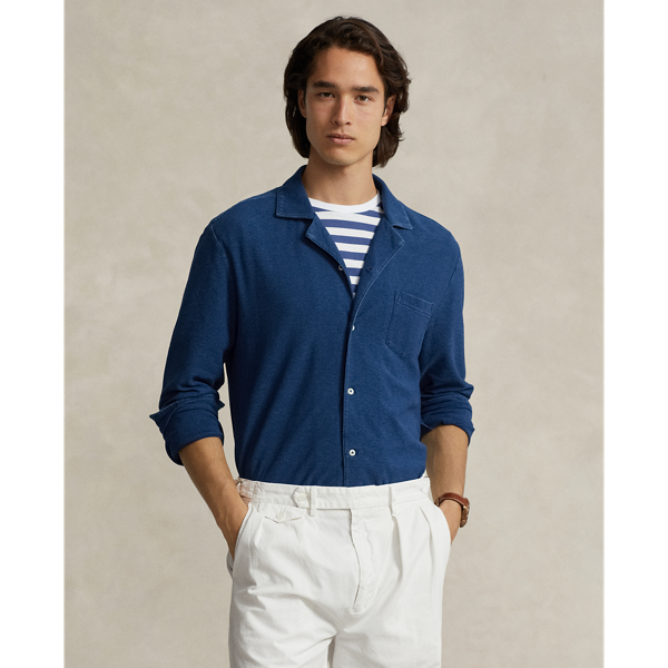 Medium Indigo Indigo-Dyed Mesh Camp Shirt Polo Ralph Lauren 1