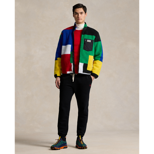 Sapphire Star Multi Colour-Blocked Pile Fleece Hybrid Jacket Polo Ralph Lauren 4