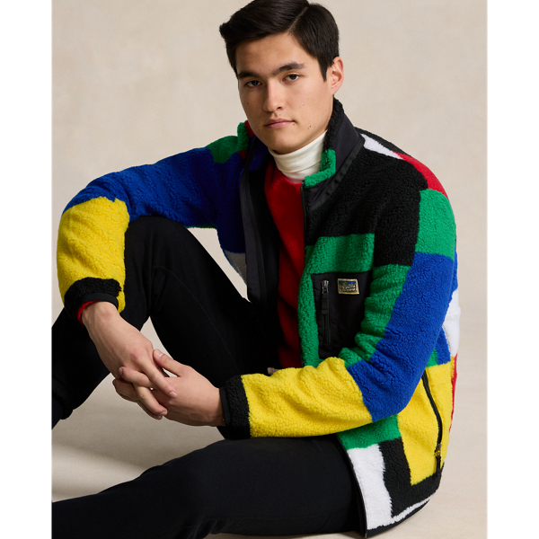 Colour Blocked Pile Fleece Hybrid Jacket for Men Ralph Lauren UK