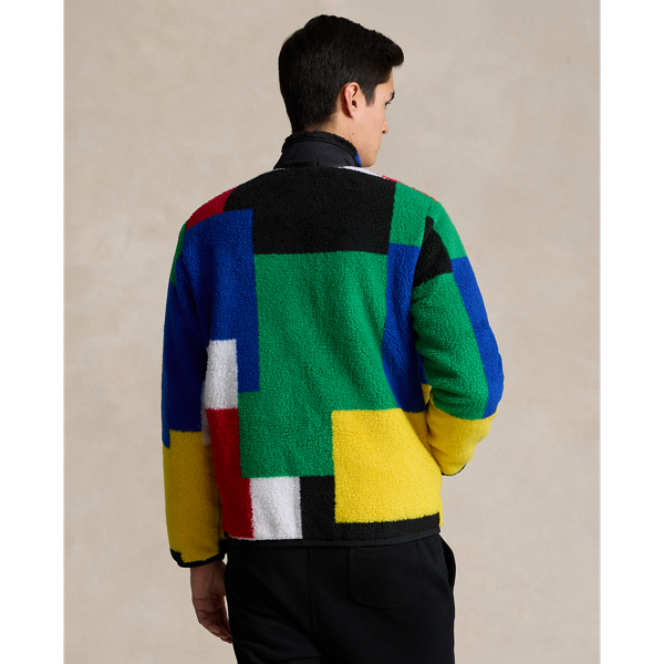 Sapphire Star Multi Colour-Blocked Pile Fleece Hybrid Jacket Polo Ralph Lauren 5