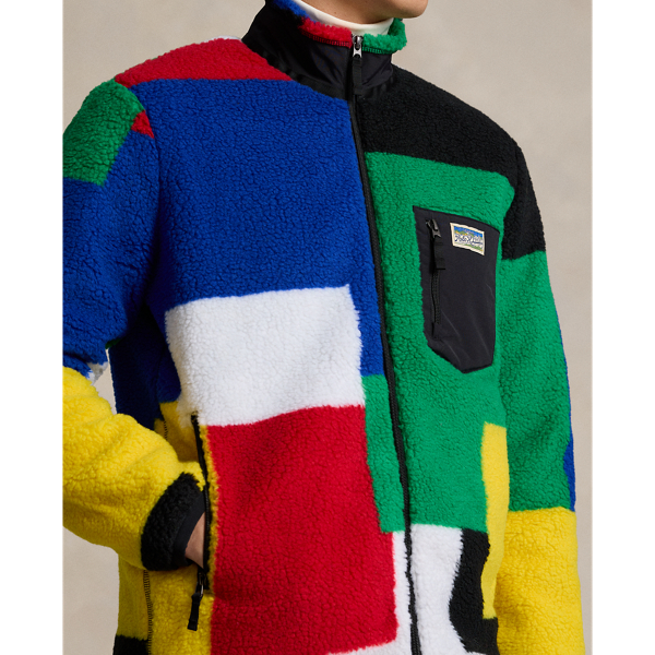 Sapphire Star Multi Colour-Blocked Pile Fleece Hybrid Jacket Polo Ralph Lauren 7