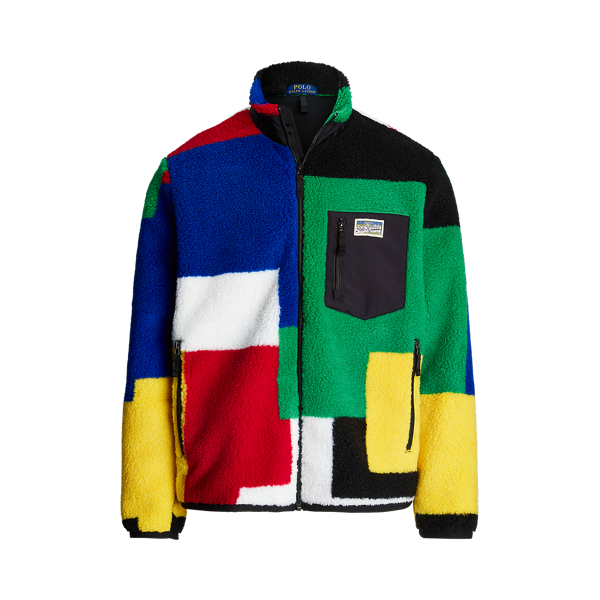 Color Blocked Pile Fleece Hybrid Jacket