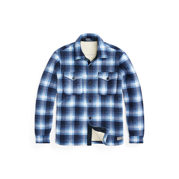 Plaid Fleece Shirt Jacket Polo Ralph Lauren 1