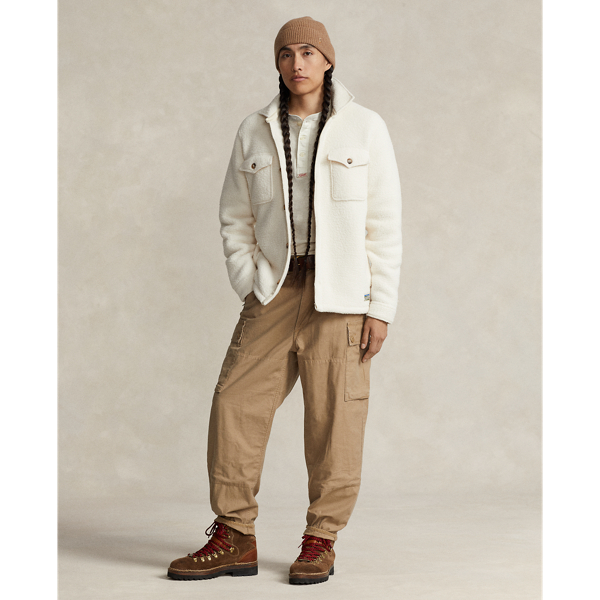 Winter Cream Pile Fleece Shirt Jacket Polo Ralph Lauren 4