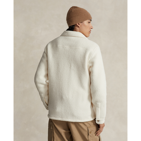 Winter Cream Pile Fleece Shirt Jacket Polo Ralph Lauren 5