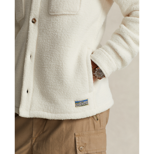 Winter Cream Pile Fleece Shirt Jacket Polo Ralph Lauren 6