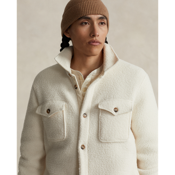 Winter Cream Pile Fleece Shirt Jacket Polo Ralph Lauren 7