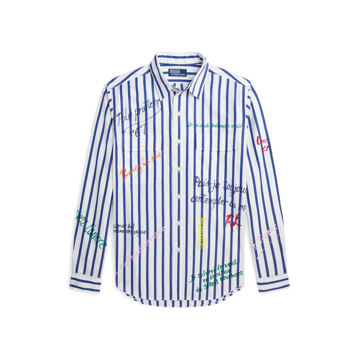 ★★ ★★ Men's Regular Fit Striped Button Polo L Polo Ralph Lauren Striped Classic-Fit Oxford Shirt | Saks