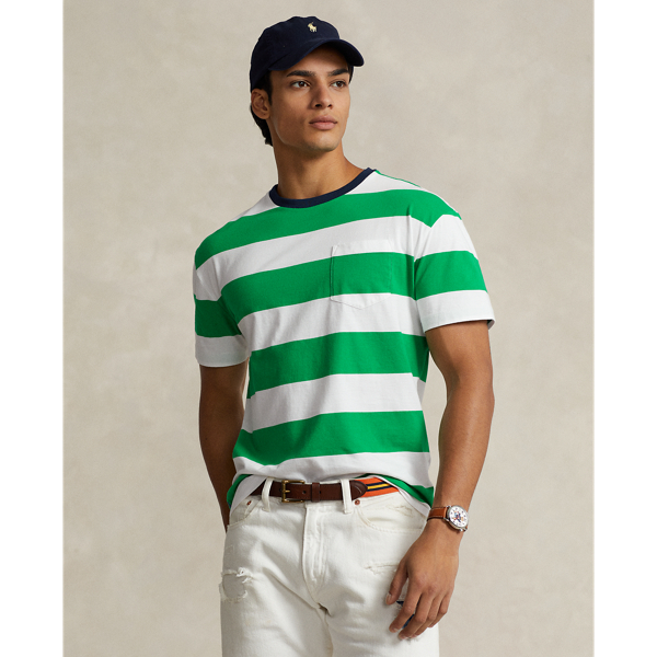 Stem/White Classic Fit Striped Jersey T-Shirt Polo Ralph Lauren 1