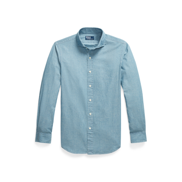 Custom Fit Indigo Chambray Shirt Polo Ralph Lauren 1