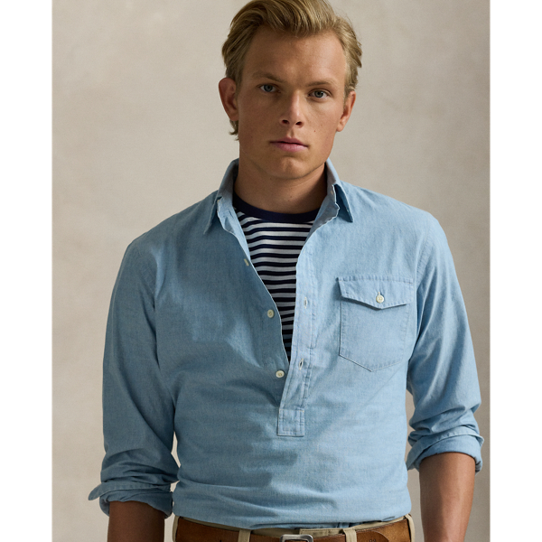 Classic Fit Chambray Popover Shirt